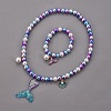 Plastic Imitation Pearl Stretch Bracelets and Necklace Jewelry Sets SJEW-JS01053-02-1