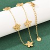 Flower 304 Stainless Steel Necklaces & Stud Earrings Sets for Women SJEW-K003-01G-2