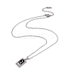 Brass Knight of Cups Tarot Pendant Necklace with Clear Cubic Zirconia NJEW-G095-02P-3