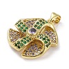 Rack Plating Brass Micro Pave Cubic Zirconia Pendants KK-K341-49G-02-2