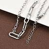 304 Stainless Steel Paperclip Chain Twisted Chain Cable Chain Necklaces for Women Men LS-NJEW-A053-01P-2