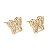 Butterfly Sparkling Cubic Zirconia Stud Earrings for Girl Women EJEW-H126-11G-1