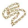 304 Stainless Steel Twisted Oval Link Chain Necklaces for Women NJEW-Z091-07G-4