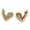 Brass Micro Pave Clear Cubic Zirconia Pendants ZIRC-L100-014G-2