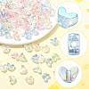 100Pcs 5 Colors UV Plating Transparent Acrylic Beads MACR-YW0004-89-2