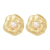 304 Stainless Steel ABS Plastic Pearl Stud Earrings STAS-D368-01C-G-4