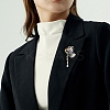 Resin Butterfly Brooch Pin with Crystal Rhinestone X-JEWB-P016-05KCG-01-2