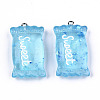 Transparent Resin Pendants RESI-S356-54B-2