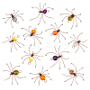 12Pcs 6 Colors Copper Wire Wrapped Natural Banded Agate Spider for Door Window Protection HJEW-NB00186-7