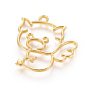 Zinc Alloy Open Back Bezel Pendants PALLOY-E564-03G-2