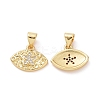 Brass Micro Pave Clear Cubic Zirconia Charms ZIRC-F134-08G-1