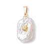 Natural Baroque Pearl Keshi Pearl Pendants PALLOY-JF04959-3