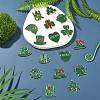 24Pcs 12 Styles Saint Patrick's Day Glitter Alloy Enamel Pendants ENAM-CJ0005-62-5