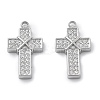 304 Stainless Steel Micro Pave Cubic Zirconia Pendants STAS-Z121-47P-01-1