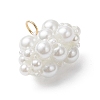 4Pcs Pearlized Glass Pearl Beads Pendants PALLOY-MZ01101-4