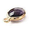 Faceted Glass Pendants LS-KK-WH0046-59G-02-2