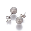 304 Stainless Steel Ear Studs EJEW-G253-8mm-P-2