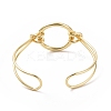 Brass Round Circle Open Cuff Bangle BJEW-F445-16G-3