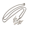 Punk Style 201 Stainless Steel Laser Cut Cattle Head Pendant Box Chain Necklaces for Women Men NJEW-E156-04P-4