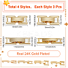 12Pcs 4 Styles Eco-Friendly Brass Watch Band Clasps KK-SC0004-09-2