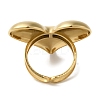Ion Plating(IP) 304 Stainless Steel Heart Open Cuff Rings for Women RJEW-Z053-06G-3