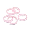 Natural Rose Quartz Rectangle Beaded Stretch Bracelet BJEW-E379-01E-1