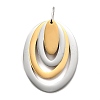Oval 304 Stainless Steel Pendants STAS-M121-01PG-1