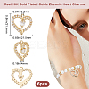 6Pcs Rack Plating Brass Micro Pave Clear Cubic Zirconia Pendants KK-BBC0016-04-2