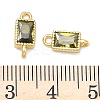 Brass Pave Cubic Zirconia Rectangle Connector Charms KK-P348-10G-02-3