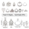 48Pcs 12 Styles Alloy Links PALLOY-SC0003-61AS-2
