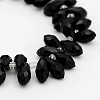 Electroplate Glass Faceted Teardrop Beads Strands EGLA-D014-14-2