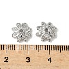 Brass Micro Pave Clear Cubic Zirconia Bead Caps KK-V015-21P-2