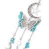 Alloy Hollow Moon Butterfly Hanging Ornaments HJEW-TA00173-02-4