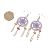 304 Stainless Steel with Glass Dangle with Natural Agate Stud Earring EJEW-MZ00185-02-3