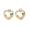 Brass Micro Pave Cubic Zirconia Pendants KK-Q068-51A-G-1