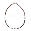 Summer Beach Natural Red Jasper & Synthetic Turquoise & White Shell & Coconut Beaded Necklaces NJEW-JN05011-4