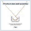 1PC Stainless Steel Pave Clear Cubic Zirconia New Moon Pendant Necklaces NJEW-LP0009-53-2