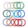 15Pcs 15 Colors Faceted Rondelle Imitation Jade Glass Beaded Stretch Bracelet Sets BJEW-JB10790-4