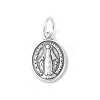 999 Fine Silver Oval with Virgin Religious Medal Charms with Jump Rings LS-STER-C006-01AS-1