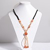 Glass Beads with Agate Beaded Necklaces X-NJEW-E040-02-1