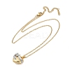Brass Bowknot Heart Pendant Necklaces LS-NJEW-K280-06G-01-2