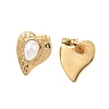 Ion Plating(IP) 304 Stainless Steel with ABS Imitation Pearl Stud Earrings for Women EJEW-N055-13G-2