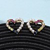 Brass Micro Pave Cubic Zirconia Heart Stud Earrings EJEW-K267-32G-2
