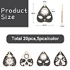 20Pcs 4 Styles Alloy Pendants ENAM-CJ0002-88-2