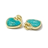 Natural Turquoise Heart Charms G-G977-05G-05-3