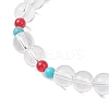 Synthetic Quartz Crystal & Natural & Dyed Malaysia Jade & Natural Magnesite Round Beaded Stretch Bracelets BJEW-JB12191-3