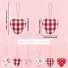 12Pcs 6 Colors Valentine's Day Foam & Cloth Pendant Decoration AJEW-CY0001-34-2
