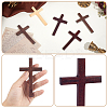 12Pcs 3 Colors Easter Wood Cross Figurines Ornaments DJEW-GA0001-85-3