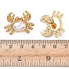 304 Stainless Steel ABS Imitation Pearl Crab Stud Earrings EJEW-K268-59G-5