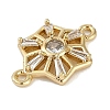 Brass Clear Cubic Zirconia Connector Charms KK-I719-02G-2